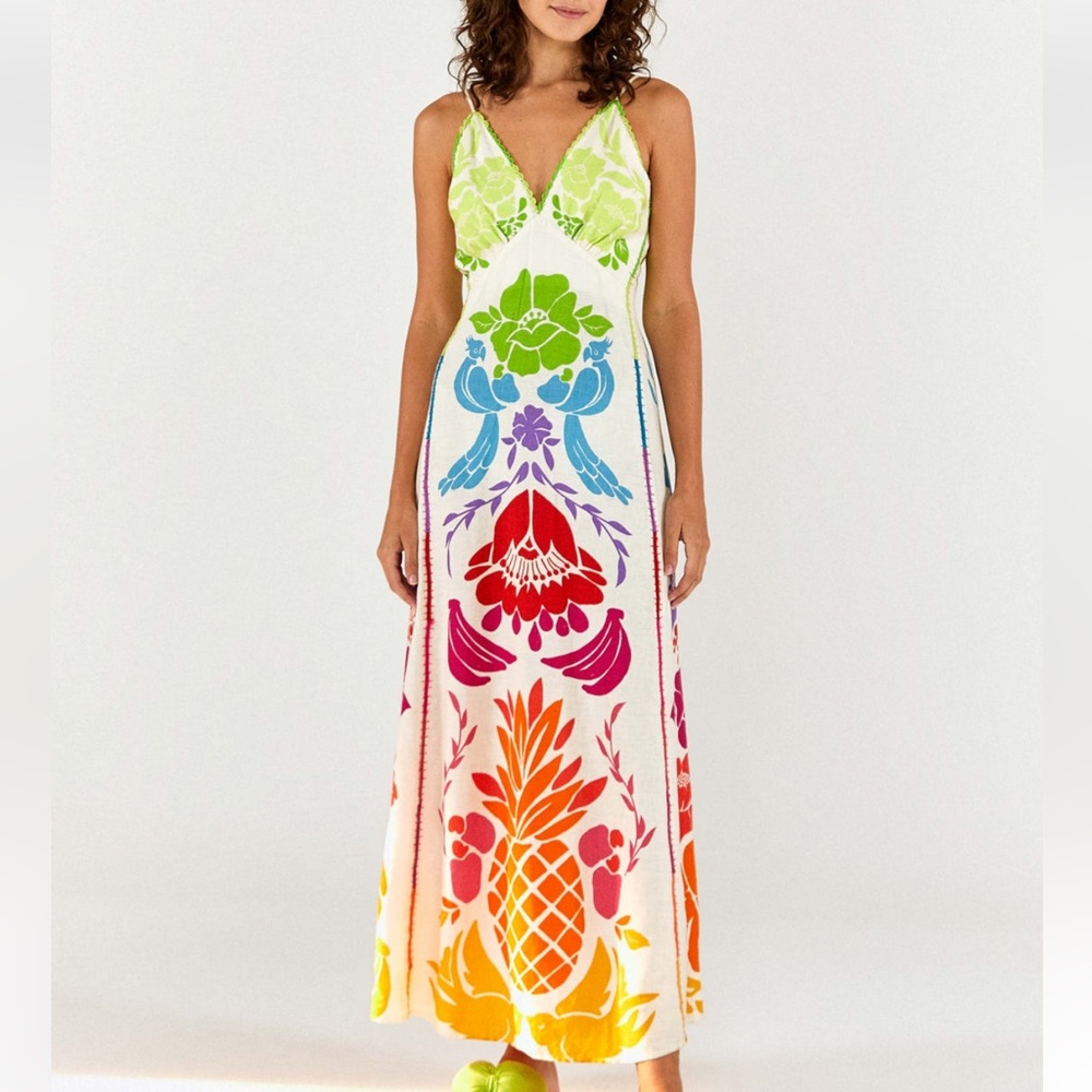 Farm Rio Tropical Graphic Maxi Dress 🌈